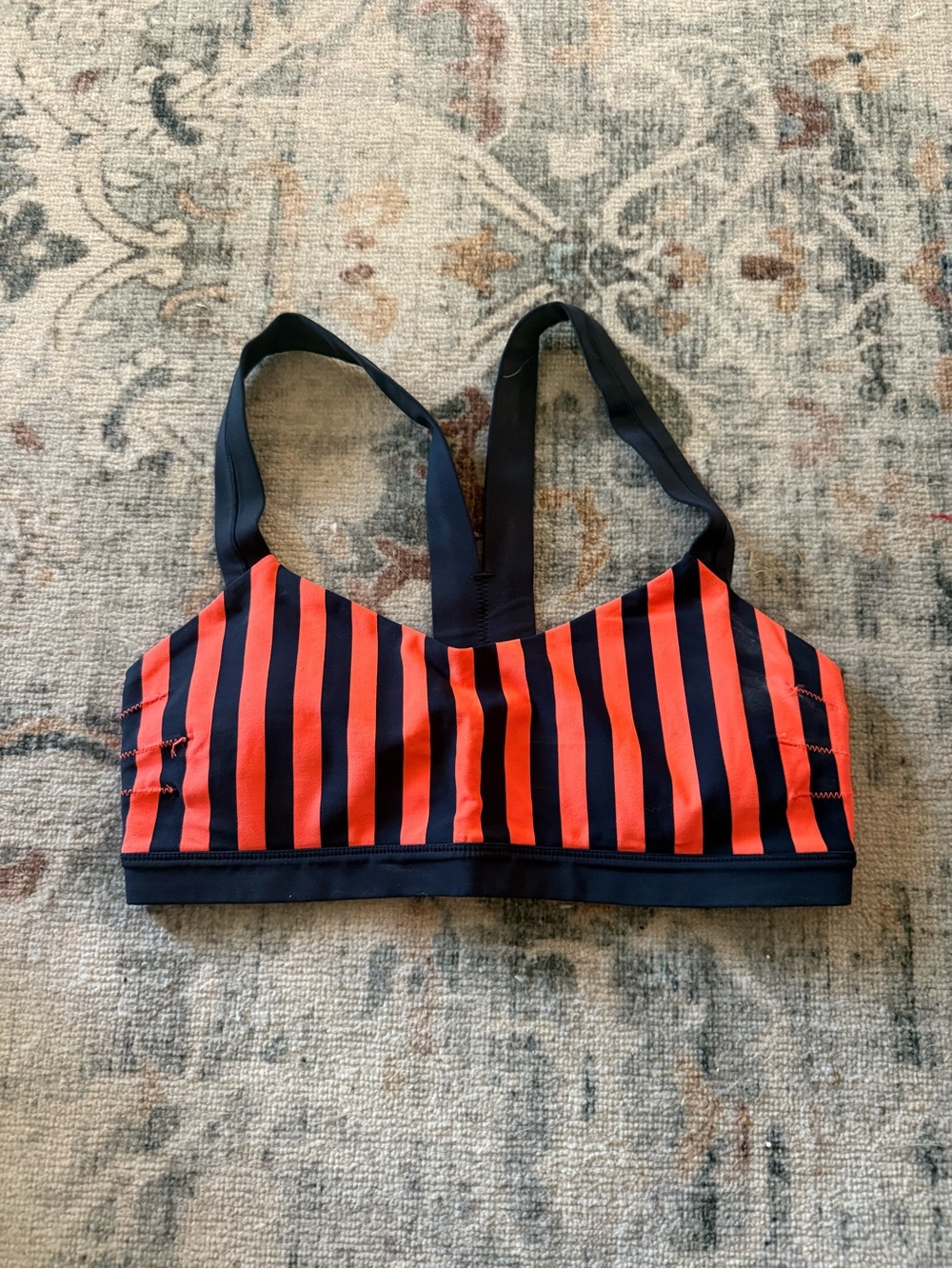 lululemon athletica Black and Red Striped Sports Bra